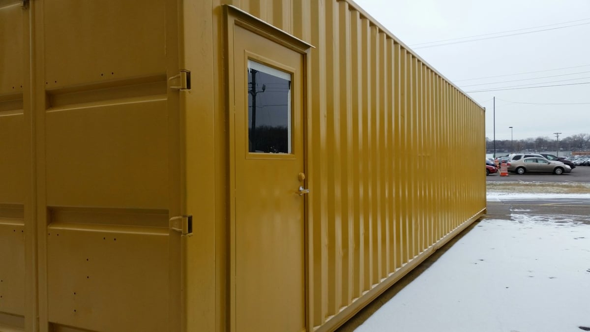 yellow shipping container community clinic