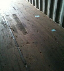 damaged and repairs shipping container flooring