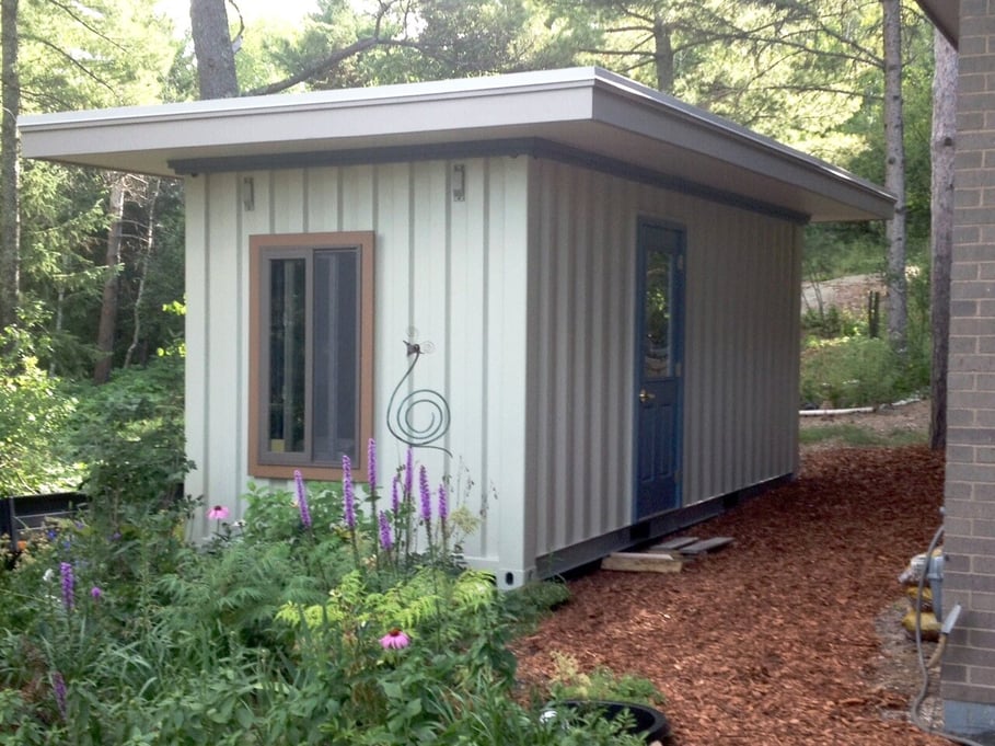 Customer DIY container storage shed