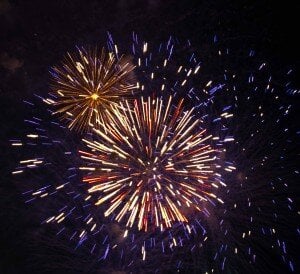 a firework in the air