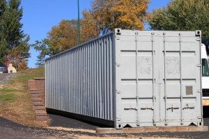 a container painted gray
