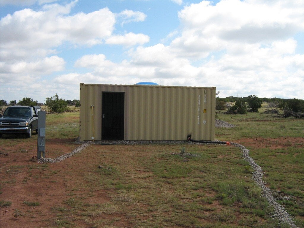 a yellow container with no roof for stargazing