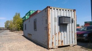 an old rusty container