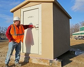a container turned into a tornado shelter