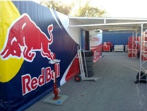 container being used by redbull
