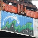 a painting on a side of a container