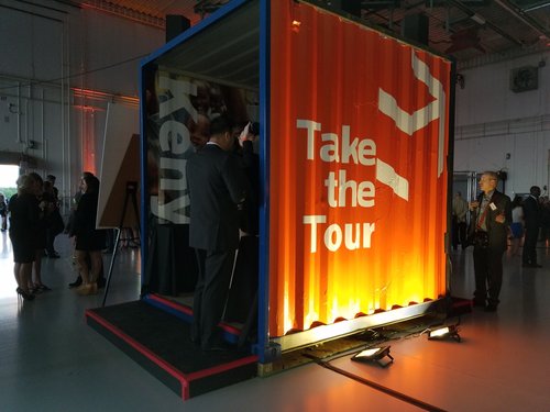 A Super Cubes container create a virtual reality center at the Matter gala last year