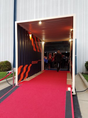 A Super Cubes container create the red carpet entry to Matter's gala last year