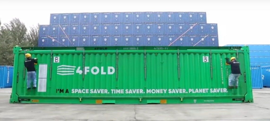 green foldable shipping container