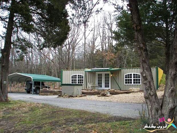 Cabin made from shipping container