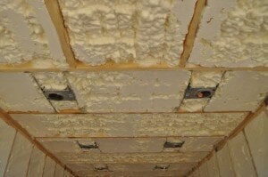 spray foam insulation in a shipping container