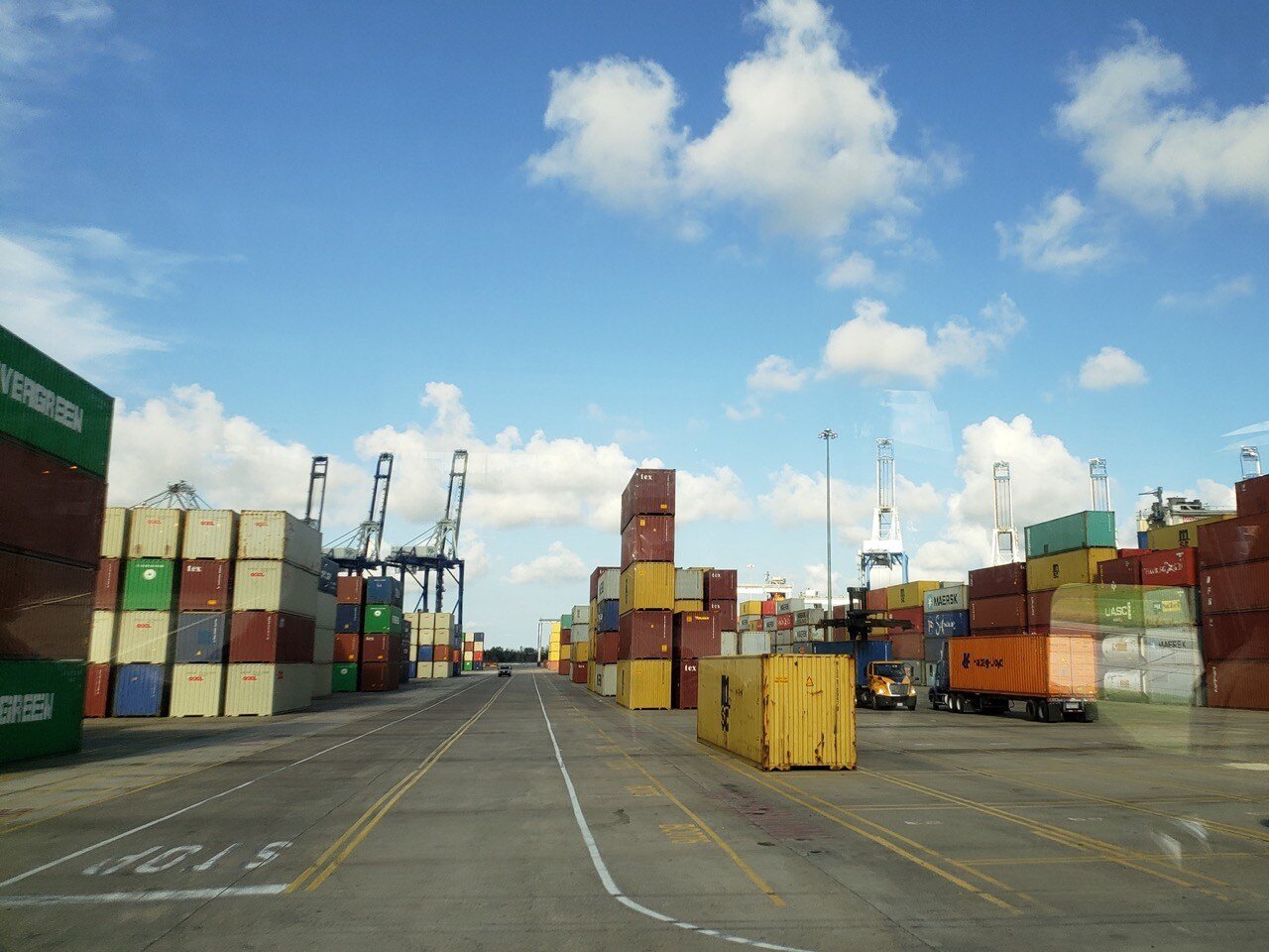 shipping containers in port